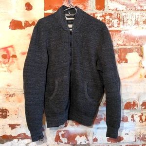 Wings + Horns L Heathered Zip Up Bomber Sweatshirt